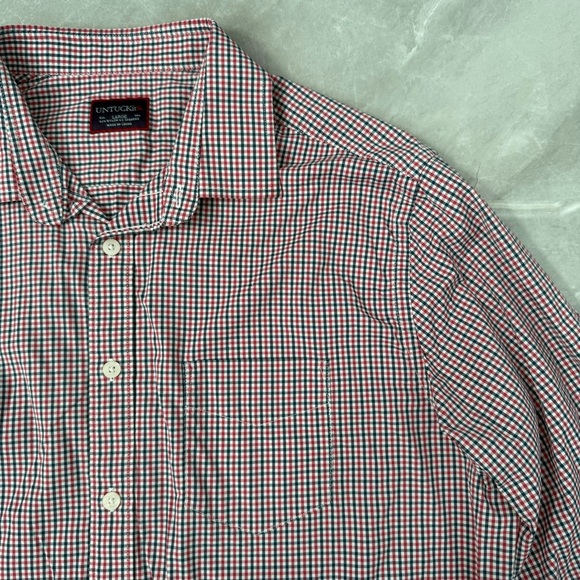 Men’s UNTUCKit Gallo Plaid Long Sleeve Button Down Shirt With Pocket Large - Picture 3 of 16
